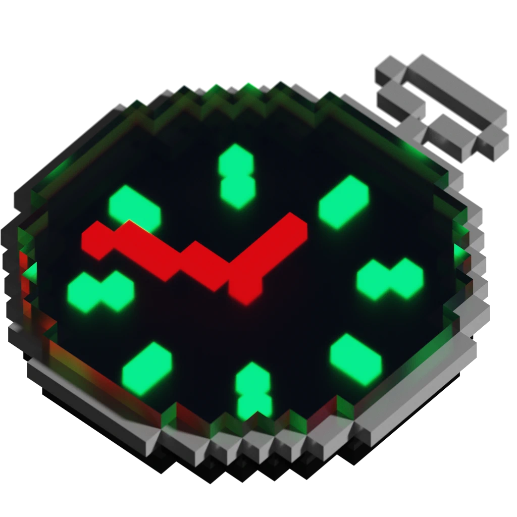 Pixelated glowing stopwatch